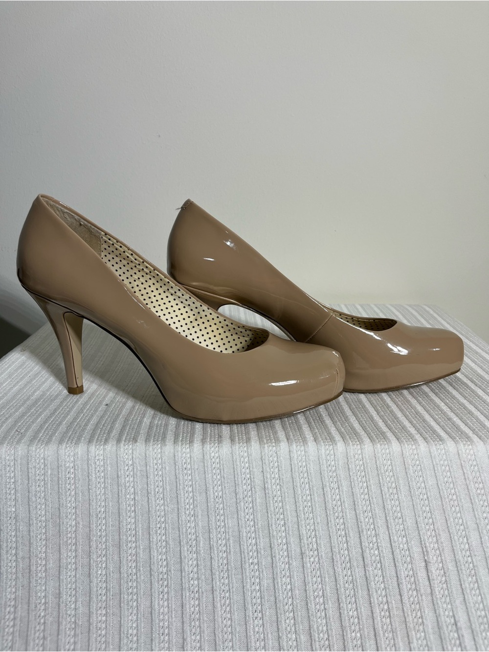 Madden Girl Patent Nude Platform Pump 10M